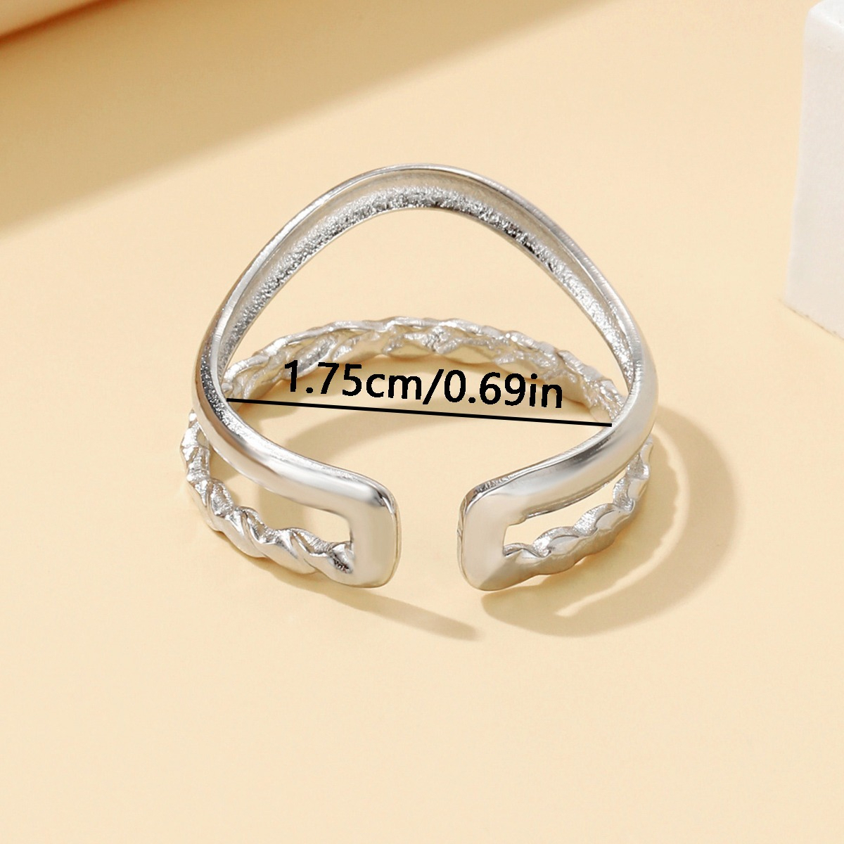 Bohemian Style Double Opening Ring, 304 Stainless Steel